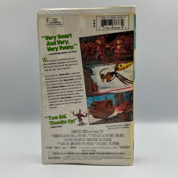 Antz VHS 1998 DreamWorks Animated Film Woody Allen Sharon Stone - Picture 2 of 3